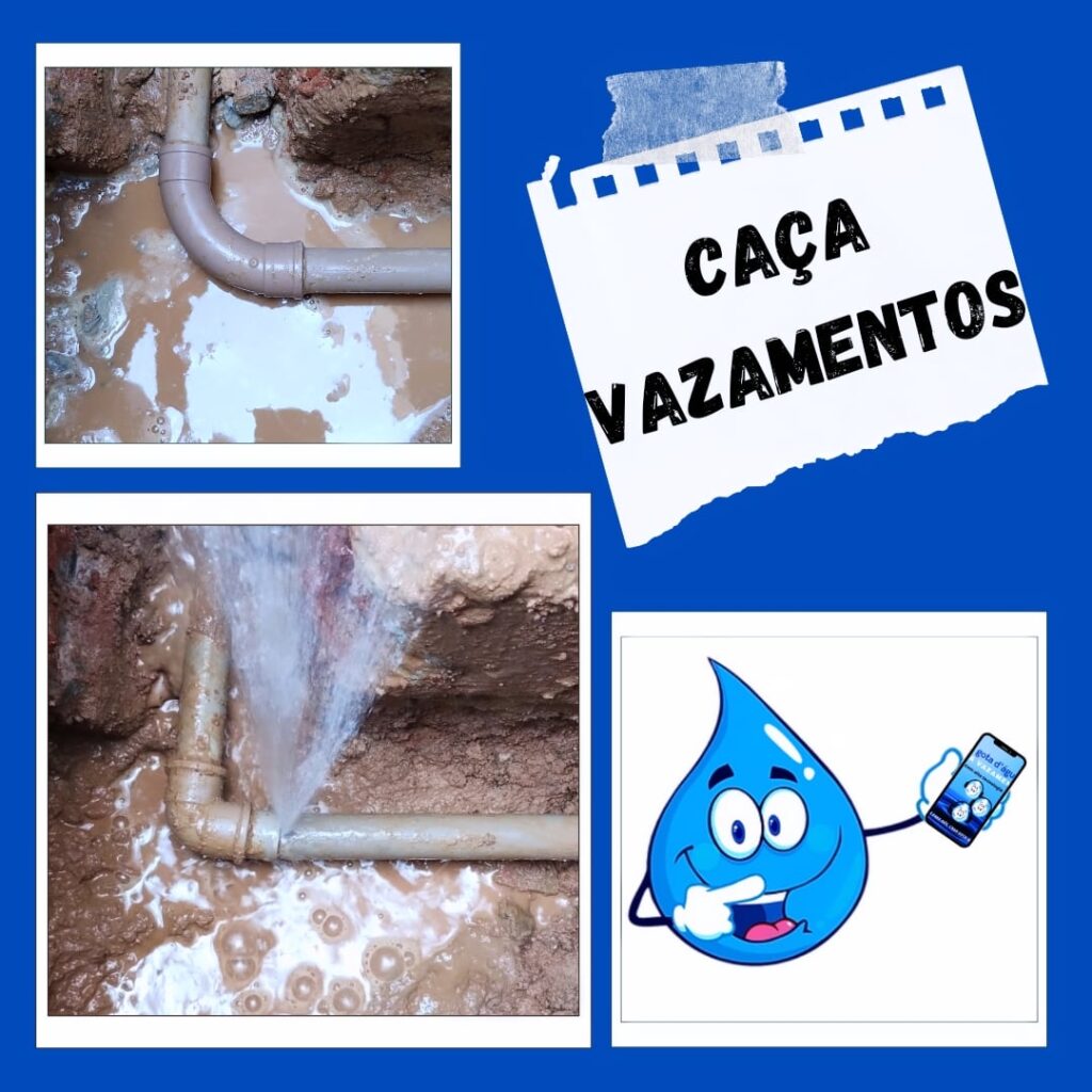 Caça vazamentos a gota d'água usando aparelhos de geofone